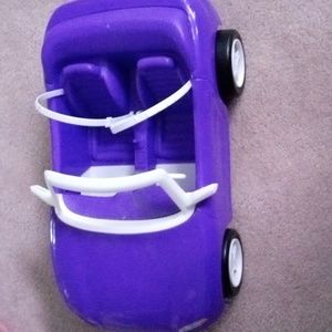 Barbie car, two seater. Purple sports car.